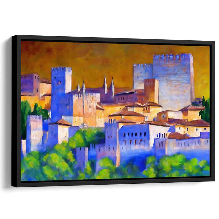 Golden Hour at the Medieval Castle: Vibrant Historical Landscape Canvas Art