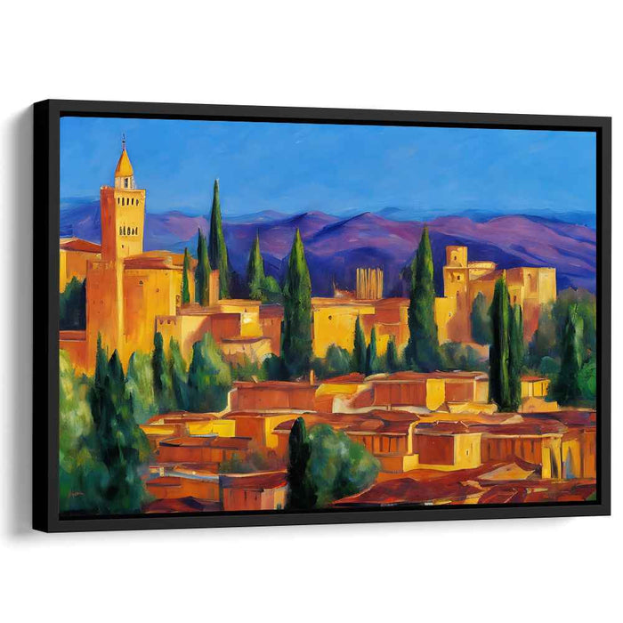 Golden Hour at Alhambra: Majestic Landscape Canvas Art Print