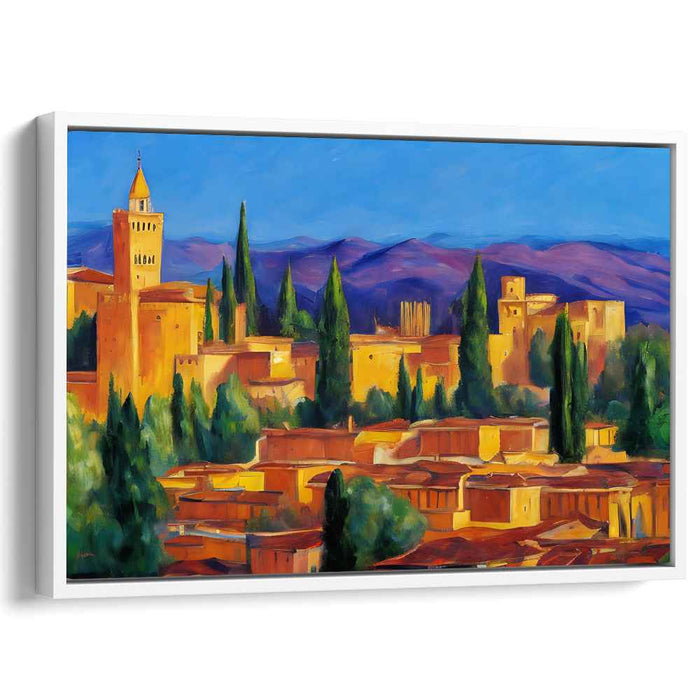 Golden Hour at Alhambra: Majestic Landscape Canvas Art Print