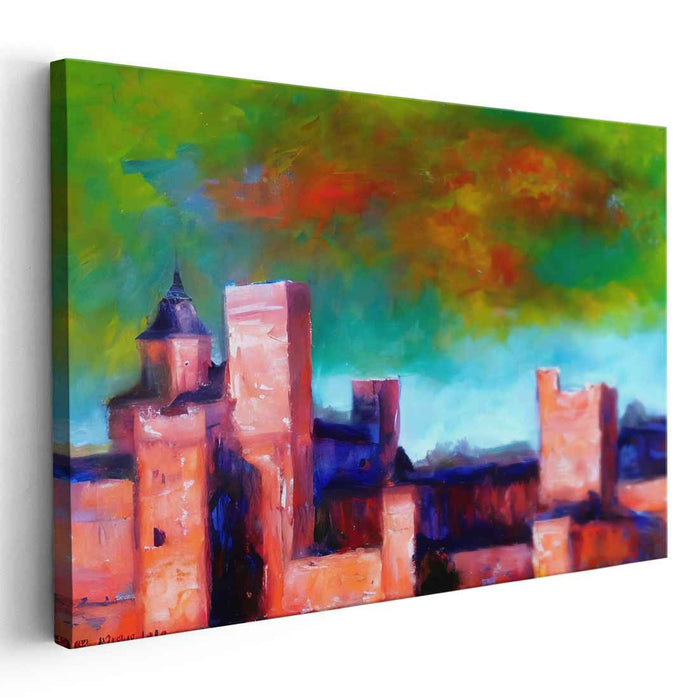 Ethereal Castles: A Dreamlike Vision in Vivid Hues