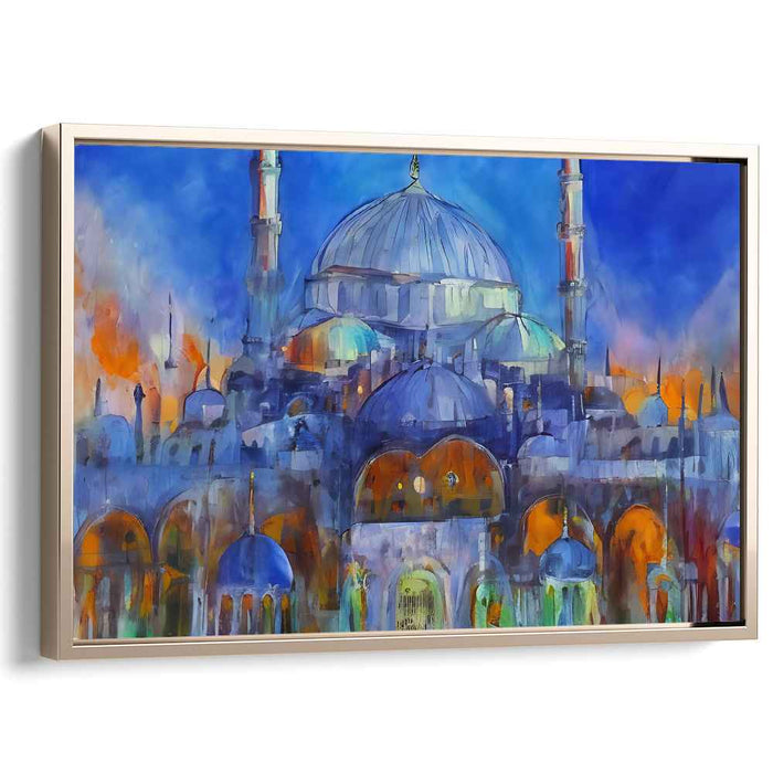 Whispers Of Pastel Structures: Impressionist Watercolor Architectural Canvas Art