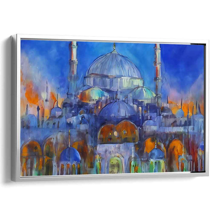 Whispers Of Pastel Structures: Impressionist Watercolor Architectural Canvas Art