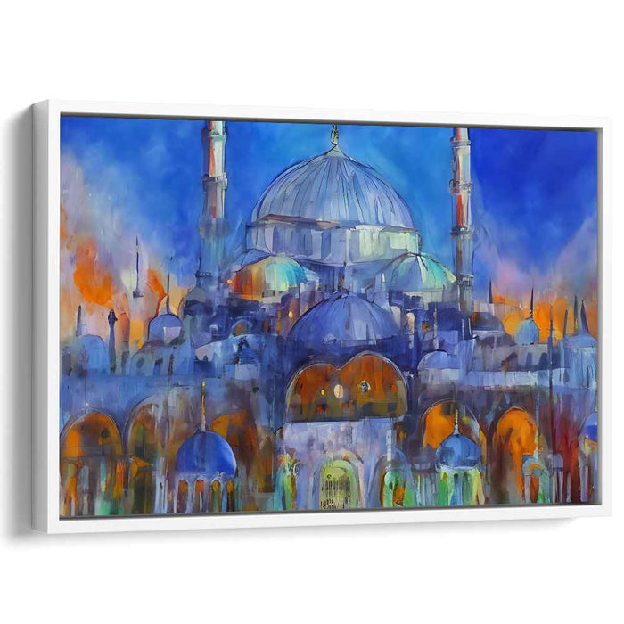 Whispers Of Pastel Structures: Impressionist Watercolor Architectural Canvas Art