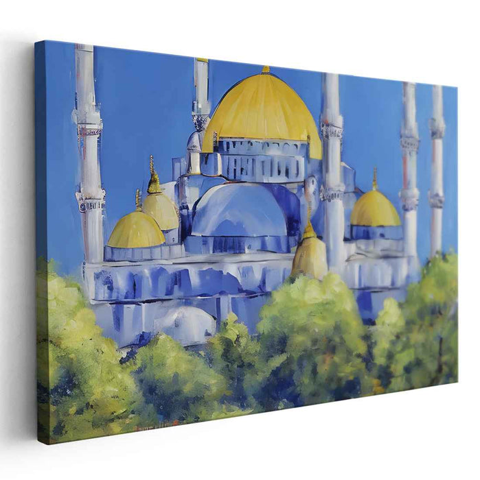 Prayer Dome Revelations: Majestic Mosque Canvas Art Print