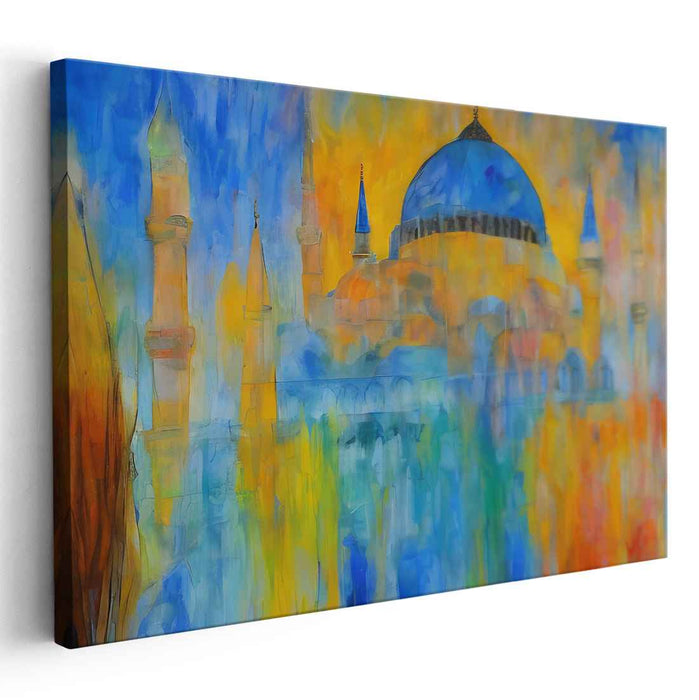 Surreal Dome Dreamscapes: Abstract Impressionist Domed Architecture Canvas Art Print