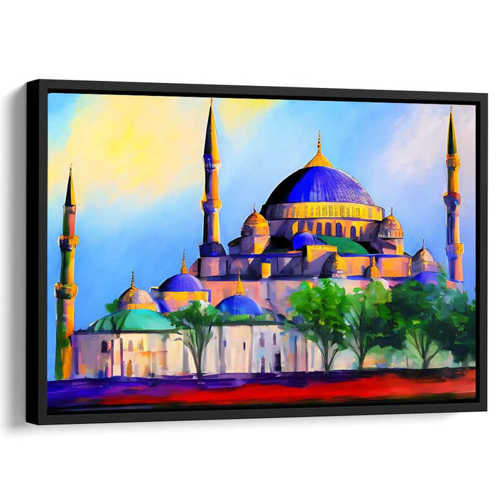 Colorful Brushstrokes Collide: Vibrant Expressionist Canvas Art Print