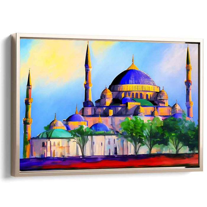 Colorful Brushstrokes Collide: Vibrant Expressionist Canvas Art Print