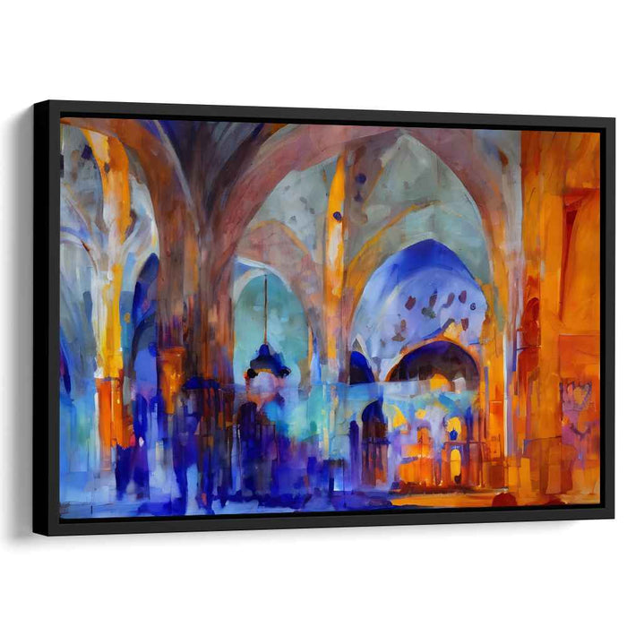 Mystical Arches: Vivid Gothic Cathedral Canvas Art