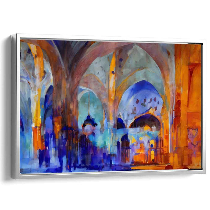 Mystical Arches: Vivid Gothic Cathedral Canvas Art