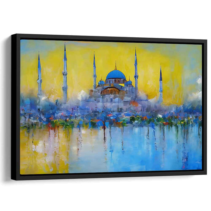 Dusk's Painted Prayer: Impressionist Mosque at Sunset Canvas Art