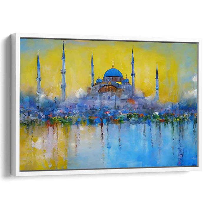 Dusk's Painted Prayer: Impressionist Mosque at Sunset Canvas Art