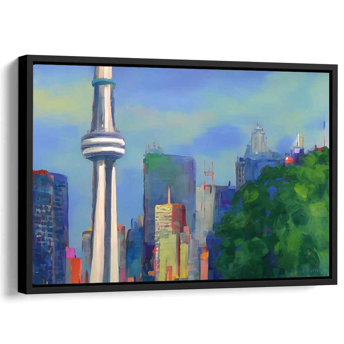 Cityscape Chic: Modern Impressionist Cityscape with Iconic Tower