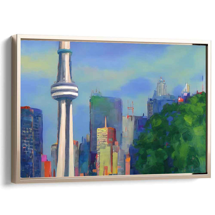 Cityscape Chic: Modern Impressionist Cityscape with Iconic Tower