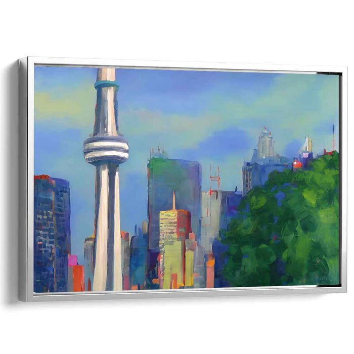Cityscape Chic: Modern Impressionist Cityscape with Iconic Tower