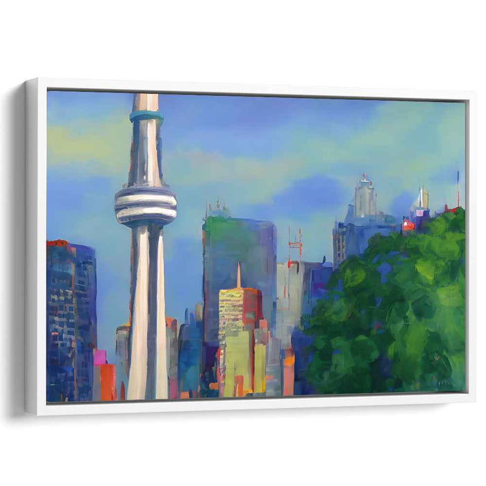 Cityscape Chic: Modern Impressionist Cityscape with Iconic Tower