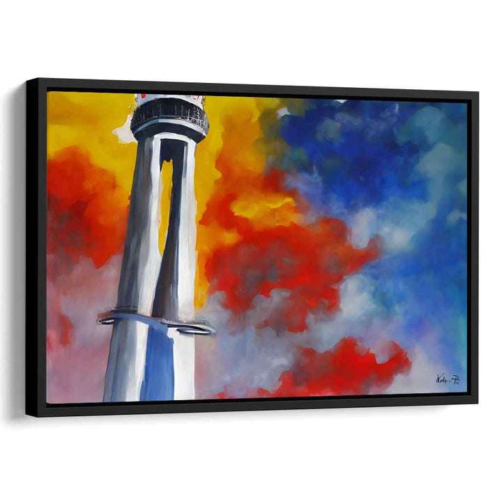 Ethereal Heights Abstract: Vivid Abstract Tower Canvas Art Print