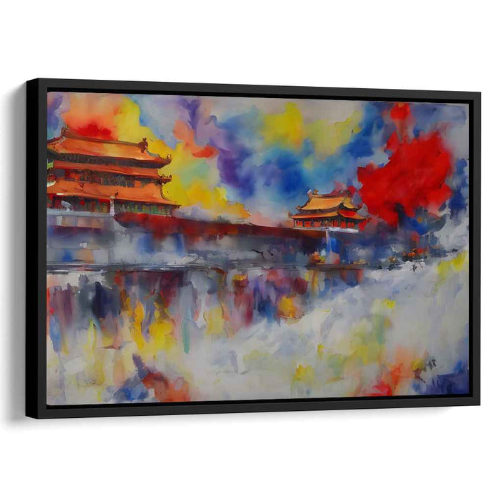 Dynasty Echos: Vibrant Watercolor of Ancient Chinese Palace