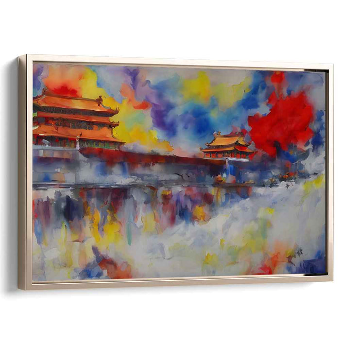 Dynasty Echos: Vibrant Watercolor of Ancient Chinese Palace