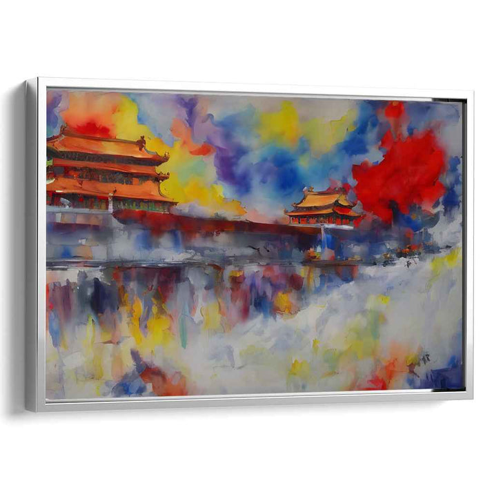 Dynasty Echos: Vibrant Watercolor of Ancient Chinese Palace