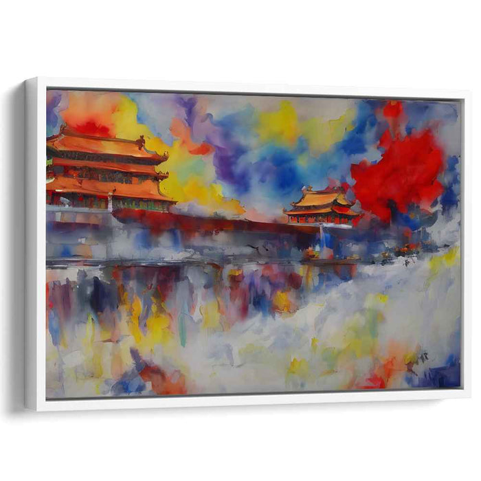 Dynasty Echos: Vibrant Watercolor of Ancient Chinese Palace