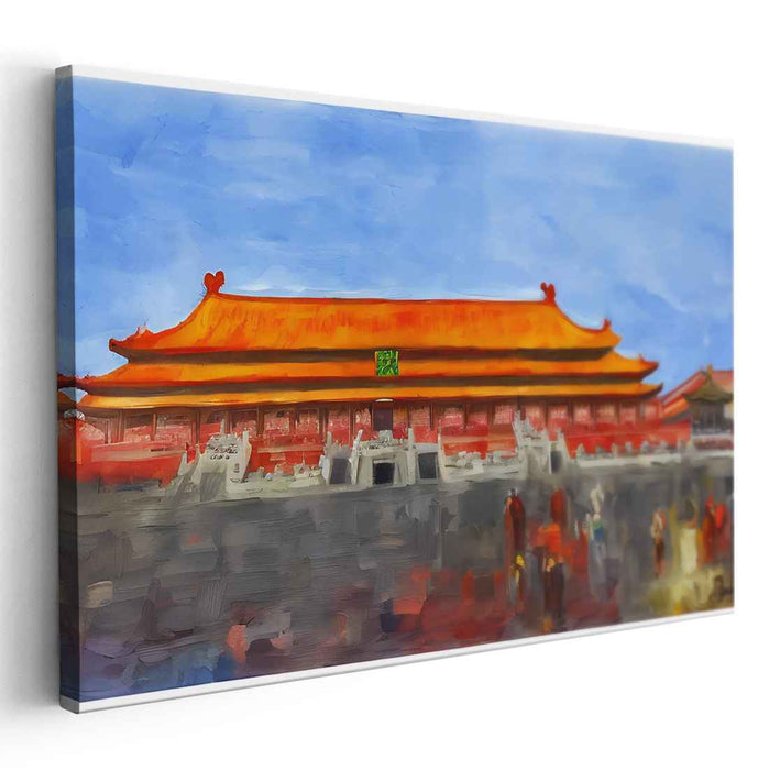 Whispers of Timeless Pagodas: Expressive Canvas Art of Ancient Chinese Architecture