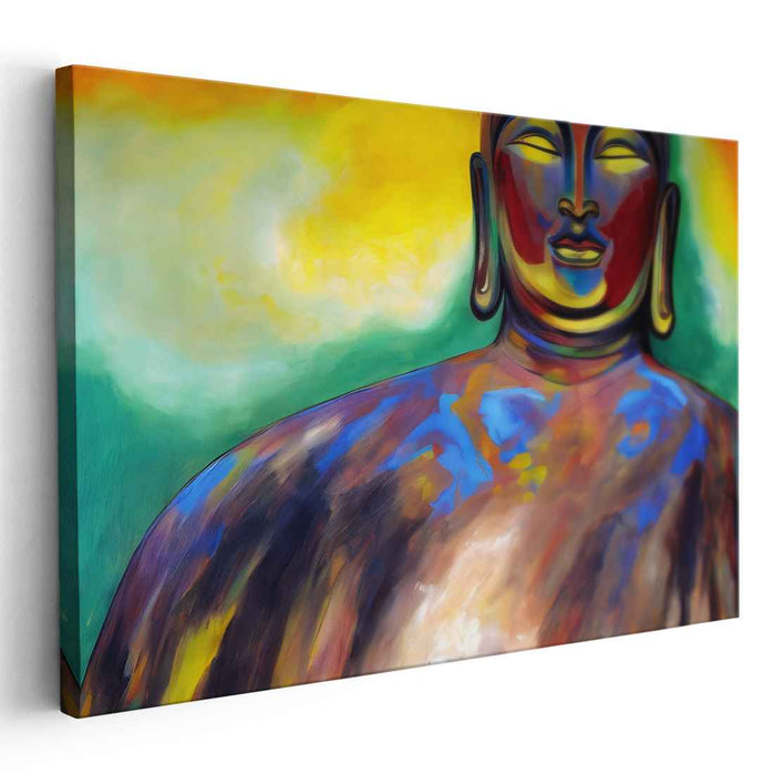 Serene Radiance: Modern Expressionist Buddha Canvas Art Print