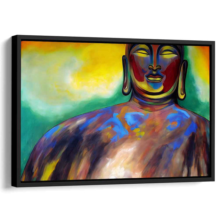 Serene Radiance: Modern Expressionist Buddha Canvas Art Print