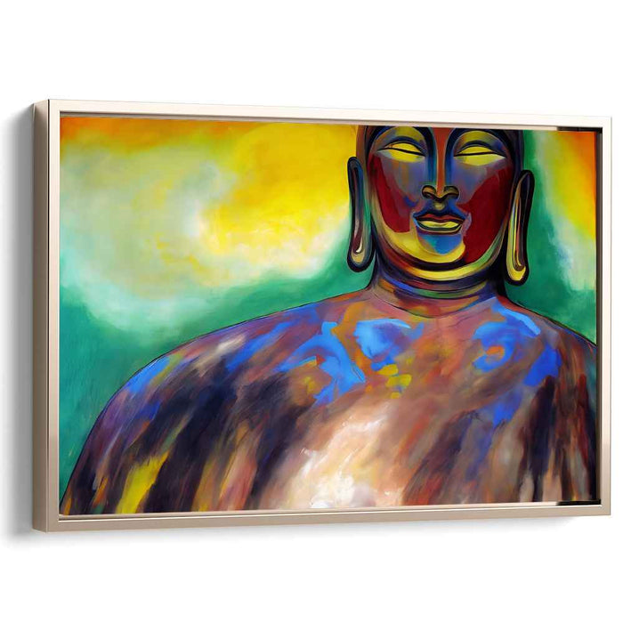Serene Radiance: Modern Expressionist Buddha Canvas Art Print