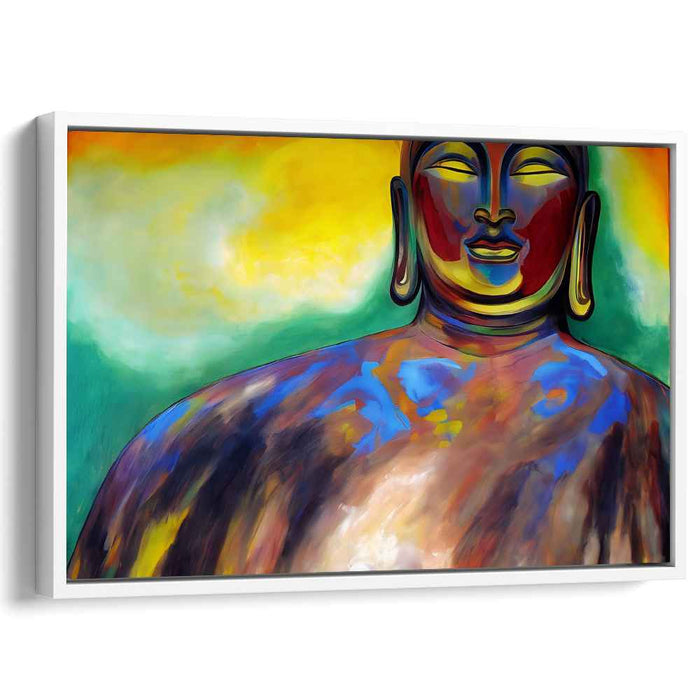 Serene Radiance: Modern Expressionist Buddha Canvas Art Print