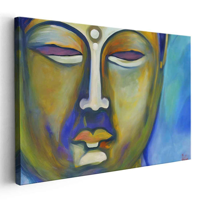 Zen Silence: Abstract Meditative Buddha Canvas Art Print