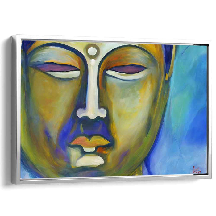 Zen Silence: Abstract Meditative Buddha Canvas Art Print