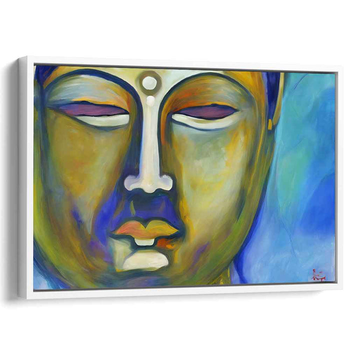 Zen Silence: Abstract Meditative Buddha Canvas Art Print