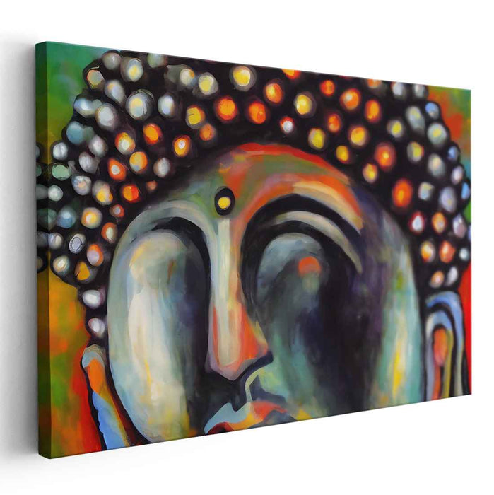 Enlightened Serenity: Abstract Buddha Canvas Art Print