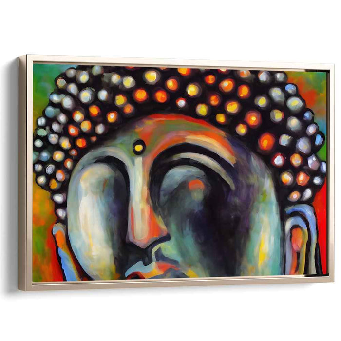 Enlightened Serenity: Abstract Buddha Canvas Art Print