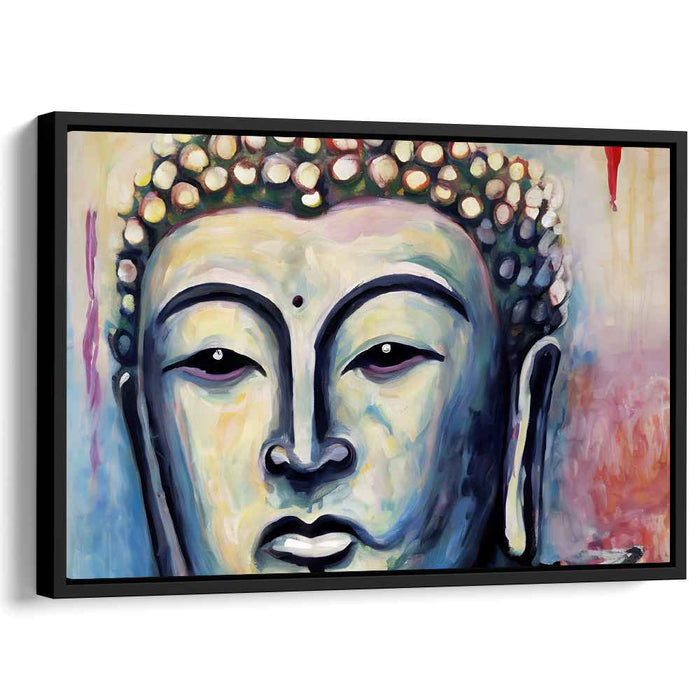 Zen Brush Strokes: Modern Impressionist Buddha Canvas Art Print
