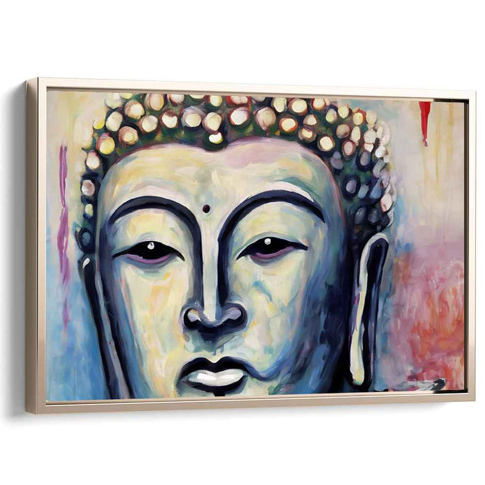Zen Brush Strokes: Modern Impressionist Buddha Canvas Art Print