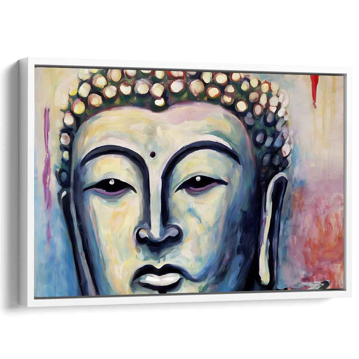 Zen Brush Strokes: Modern Impressionist Buddha Canvas Art Print