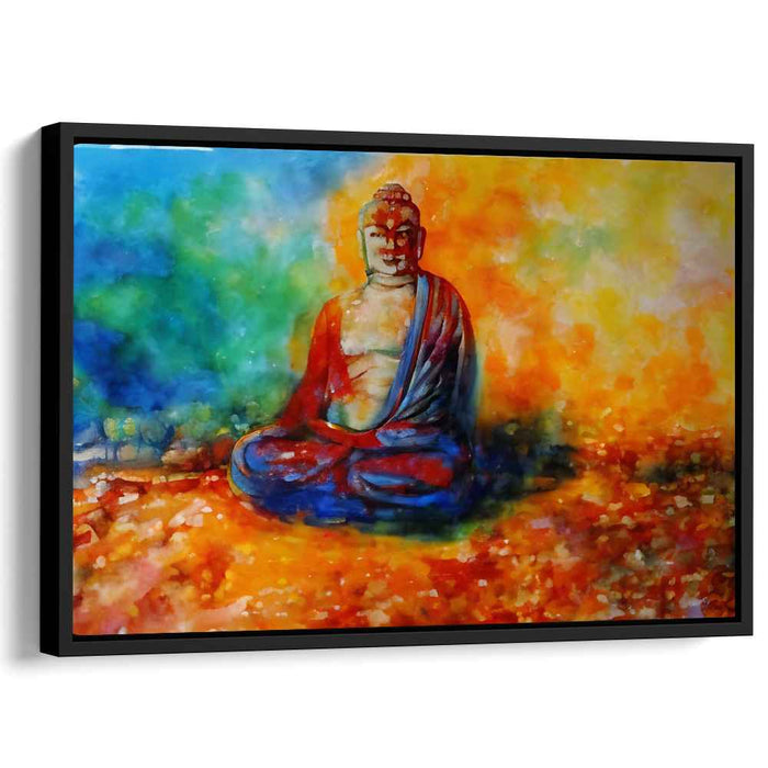 Zen Watercolor Serenity: Meditative Buddha Watercolor Canvas Art Print