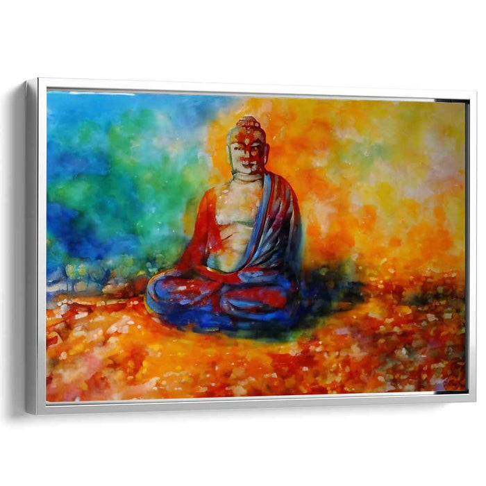 Zen Watercolor Serenity: Meditative Buddha Watercolor Canvas Art Print
