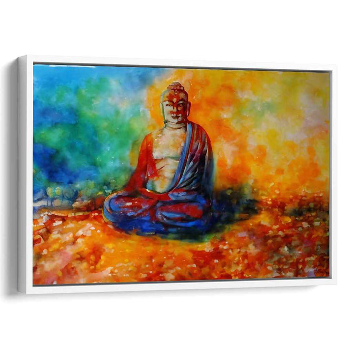 Zen Watercolor Serenity: Meditative Buddha Watercolor Canvas Art Print