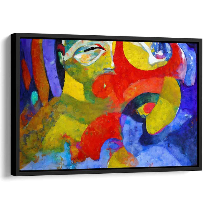 Colorful Vision Quest: Abstract Expressionist Portrait in Vivid Hues Canvas Art