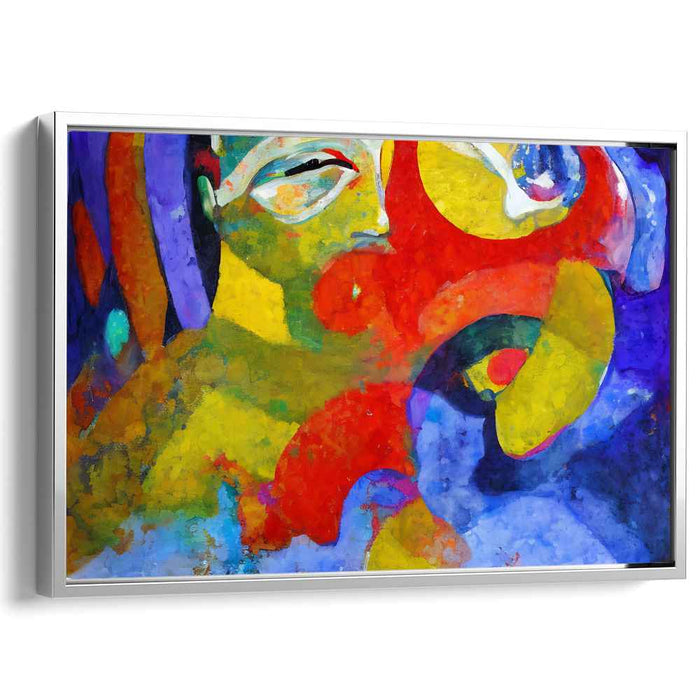 Colorful Vision Quest: Abstract Expressionist Portrait in Vivid Hues Canvas Art