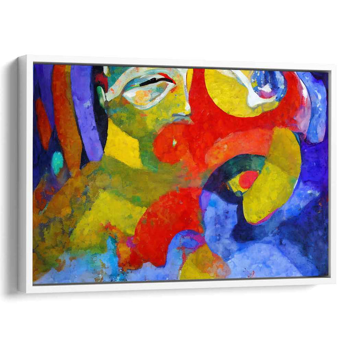 Colorful Vision Quest: Abstract Expressionist Portrait in Vivid Hues Canvas Art