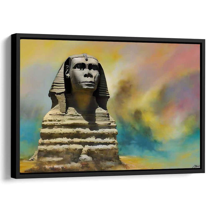 Mystical Guardian: Surreal Sphinx Against a Dreamlike Sky Canvas Art Print