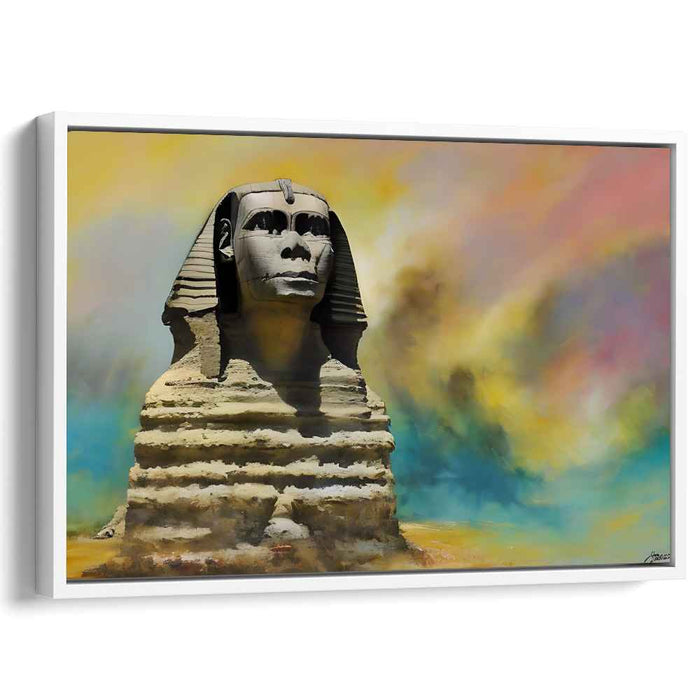 Mystical Guardian: Surreal Sphinx Against a Dreamlike Sky Canvas Art Print