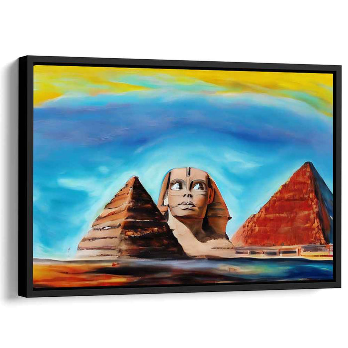 Eternal Secrets Unearthed: The Sphinx and Pyramids Under a Vibrant Sky
