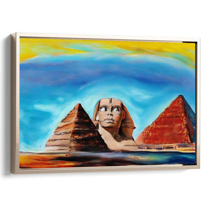 Eternal Secrets Unearthed: The Sphinx and Pyramids Under a Vibrant Sky