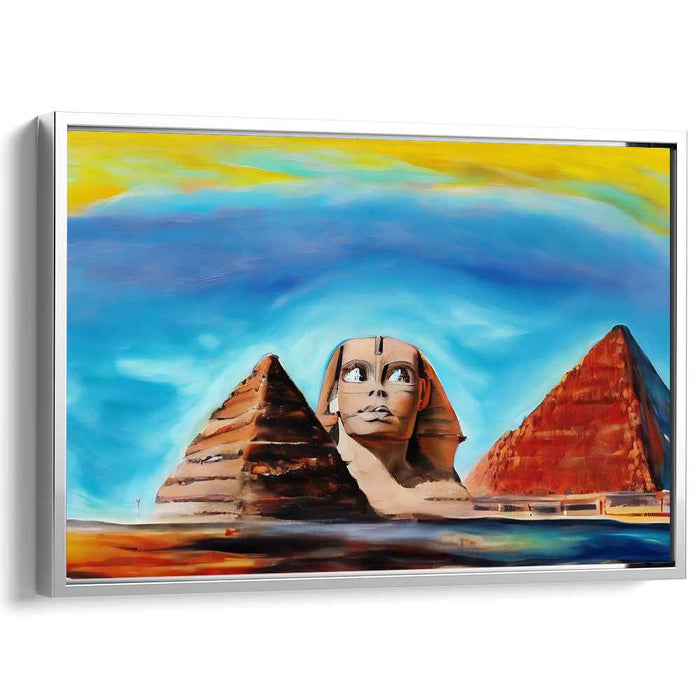 Eternal Secrets Unearthed: The Sphinx and Pyramids Under a Vibrant Sky