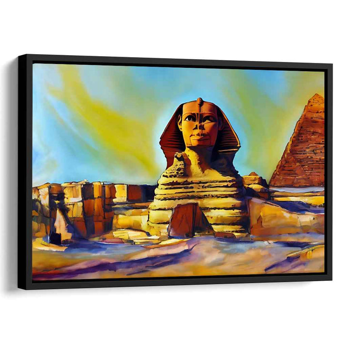 Eternal Guardians Rise: The Sphinx and Pyramids Under a Radiant Sky
