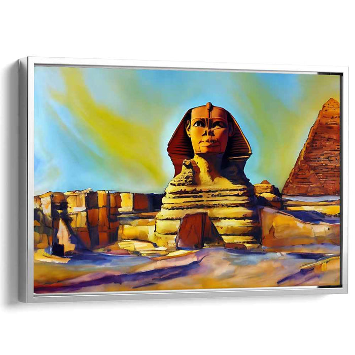 Eternal Guardians Rise: The Sphinx and Pyramids Under a Radiant Sky